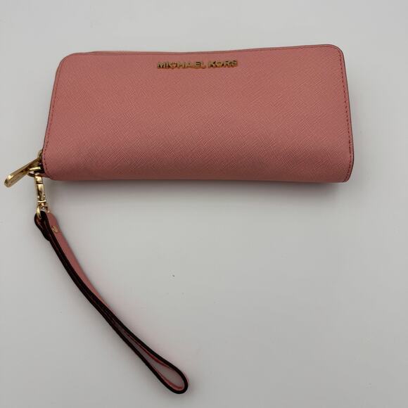 MICHAEL KORS LONG WALLET PINK Solid Color Women's - Picture 1 of 10
